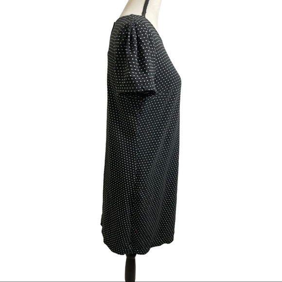 Maeve black white Polk dot T shirt style dress Size Medium Anthropologie - Picture 5 of 9